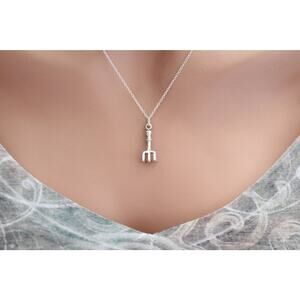 Sterling Silver Garden Rake Necklace
